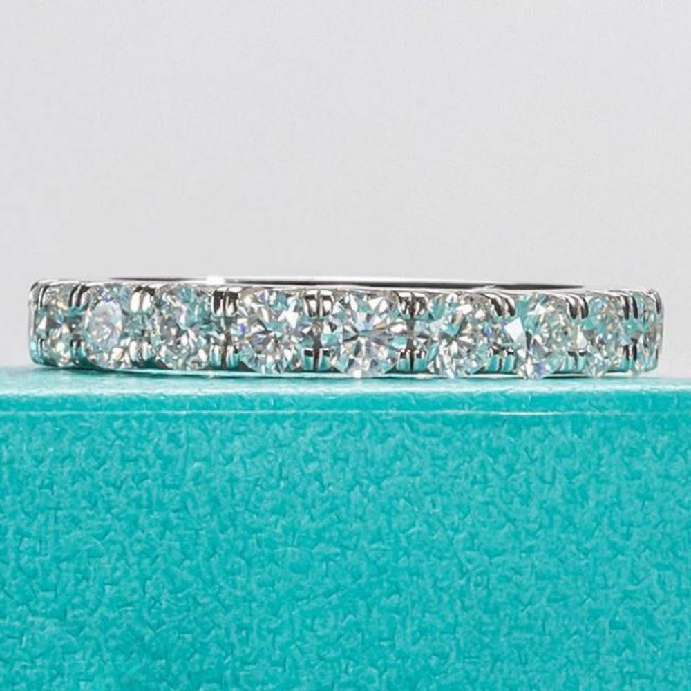 Certified 2~3 ct. t.w. 3mm Moissanite Diamond Full Eternity Band Ring NEW - Picture 12 of 16